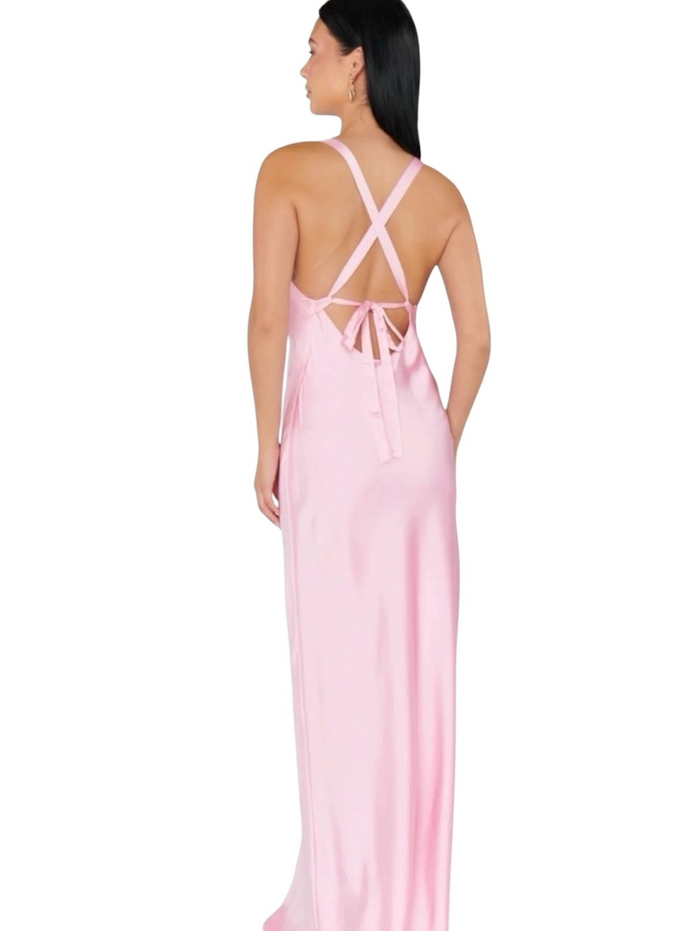 Show Me Your Mumu Anderson Maxi Dress Womens Small Light Pink Luxe Satin Lined
